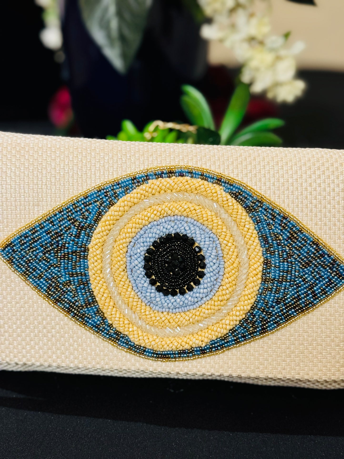 Beautiful handmade Evil eye evening bag