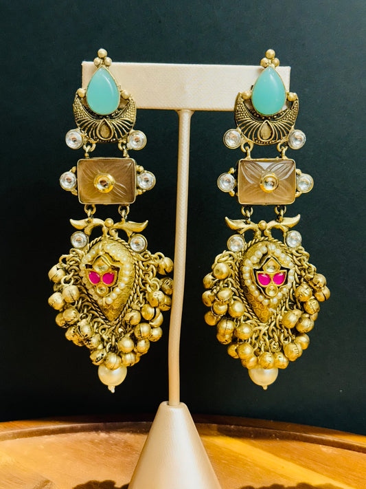 Beautiful antique style light weight long earrings