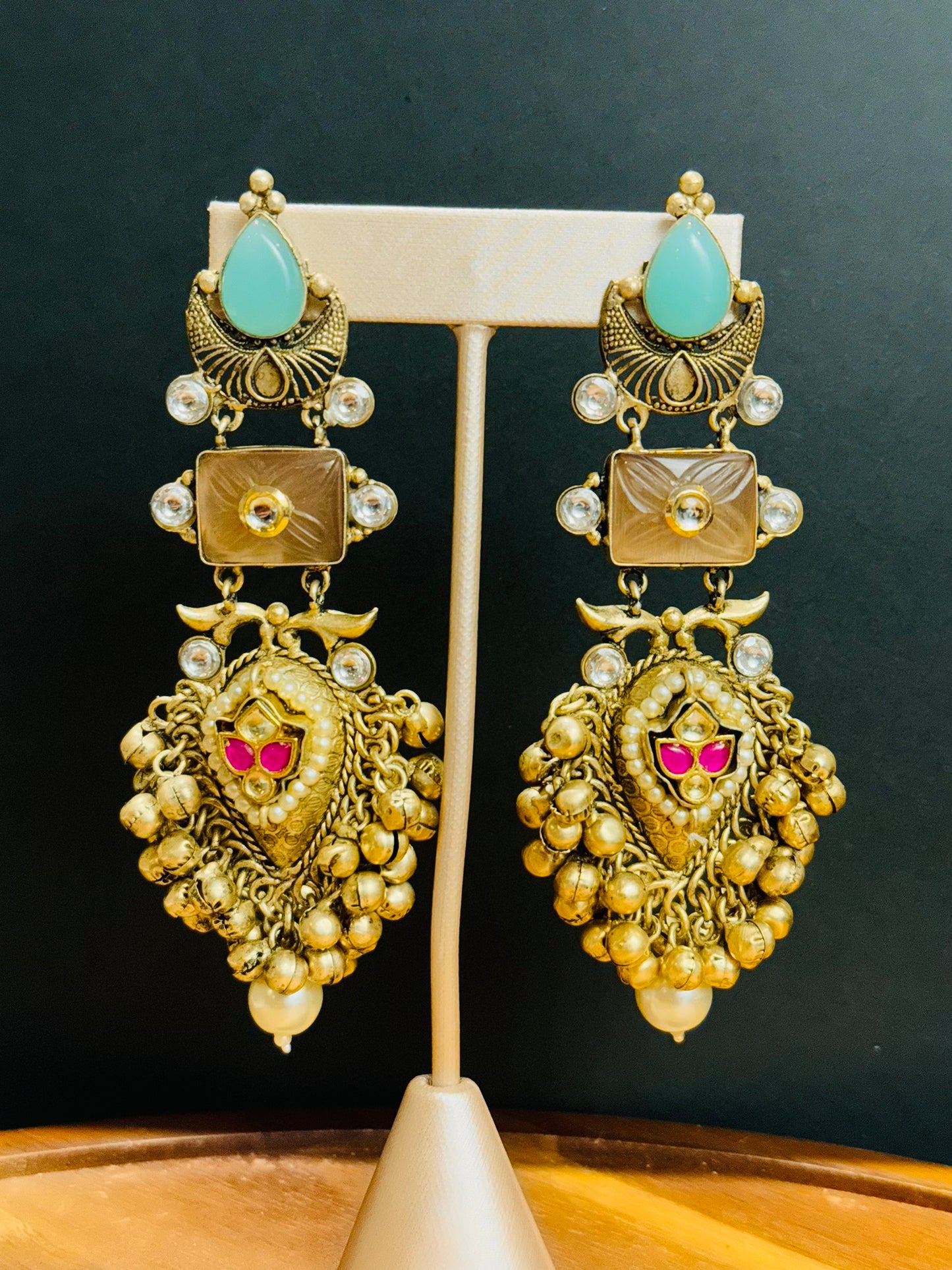 Beautiful antique style light weight long earrings