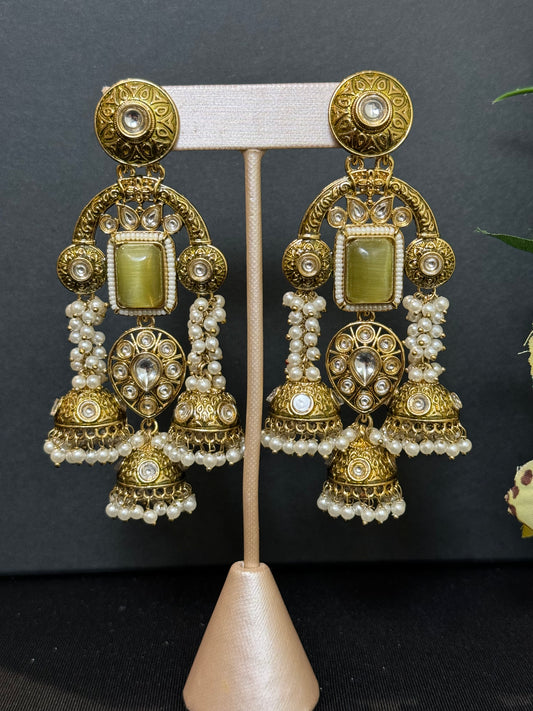 Beautiful antique style jhumki style statement earrings