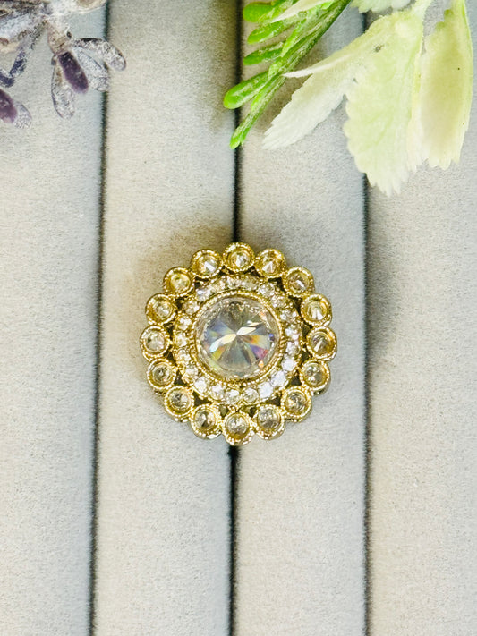 Beautiful round golden ring medium size ring for any occasion