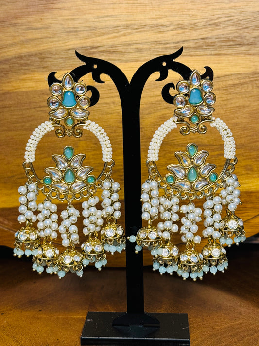 Extra stunning with little jhumkies on bottom beautiful color Earrings