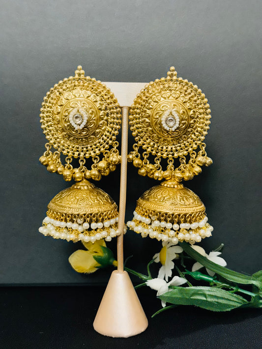 Beautiful antique look large jhumkis