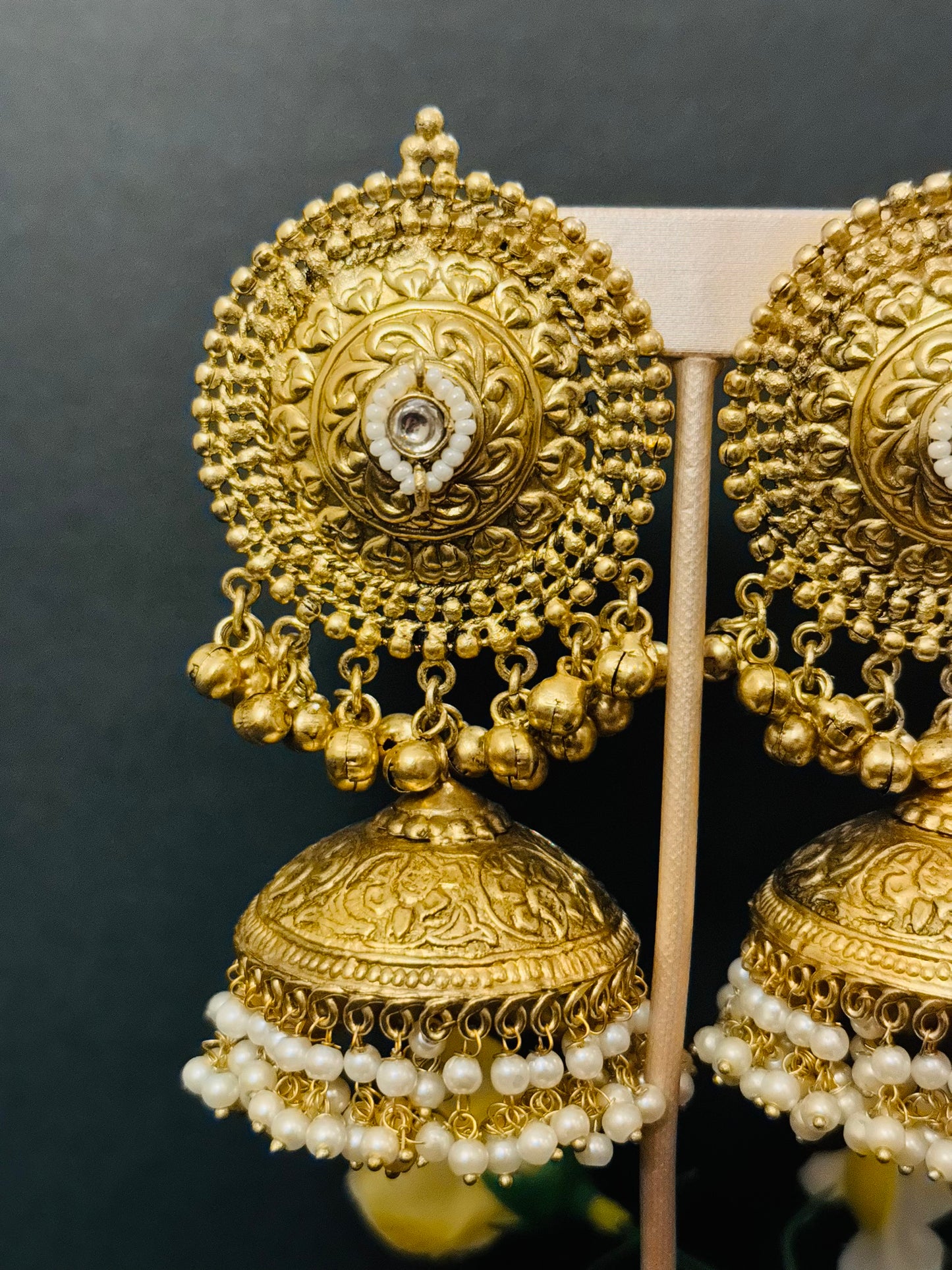 Beautiful antique look large jhumkis