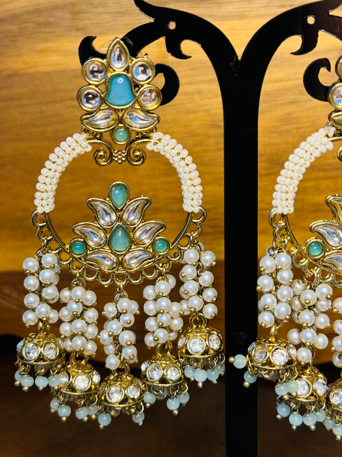 Extra stunning with little jhumkies on bottom beautiful color Earrings