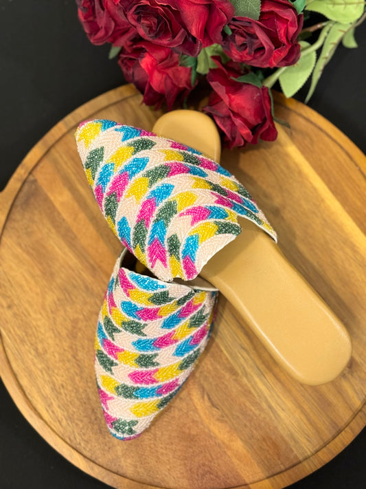 Beautiful handmade multi color Punjabi Jutti