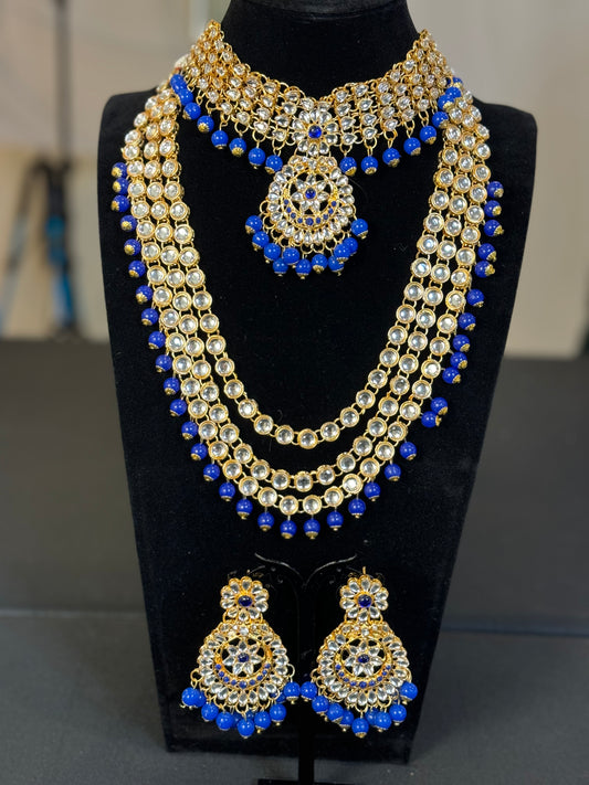 Beautiful Long Necklace with Choker tikka earring Jewelry set