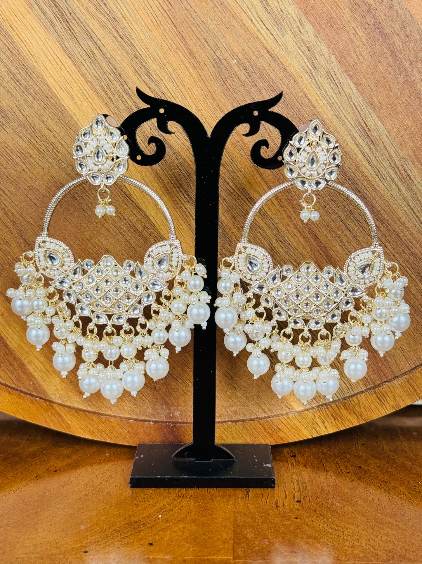 Beautiful Evergreen White Long Earrings