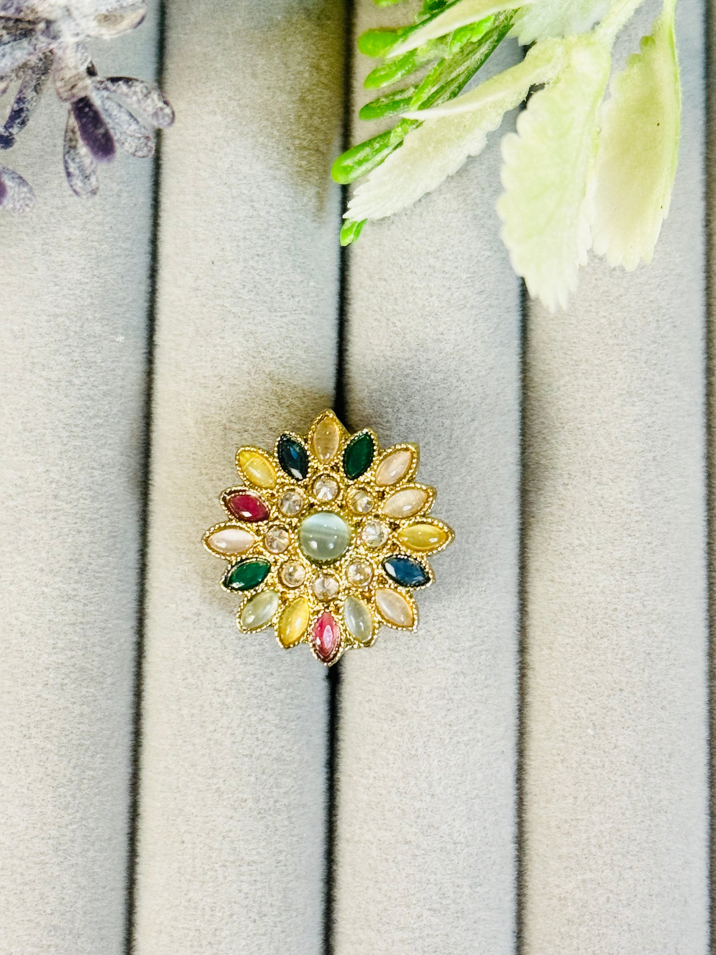 Beautiful multicolor medium size flower design Ring for any occasion