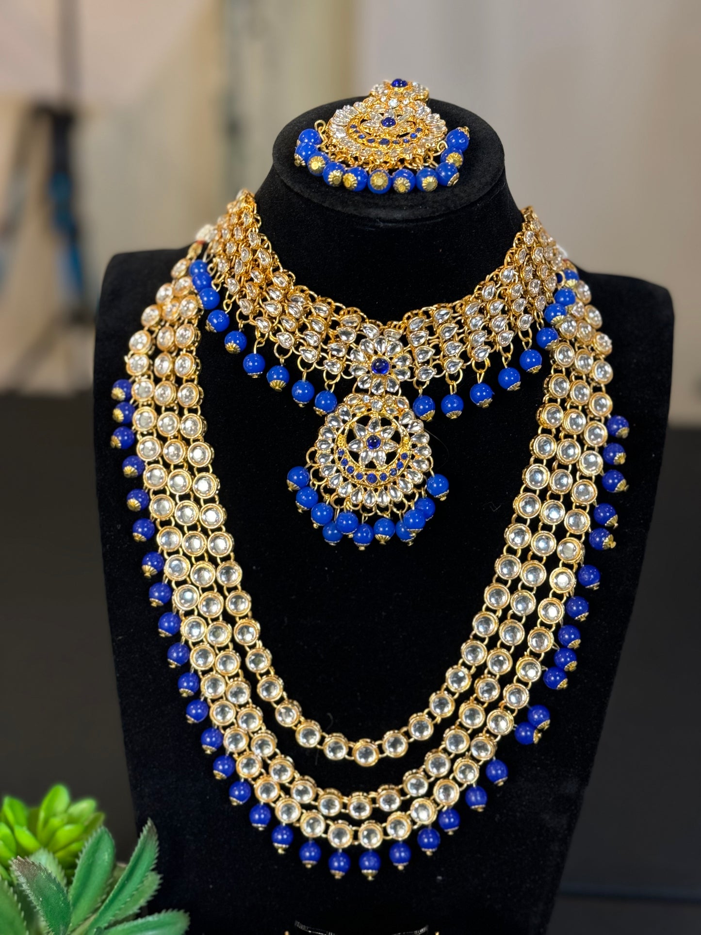 Beautiful Long Necklace with Choker tikka earring Jewelry set