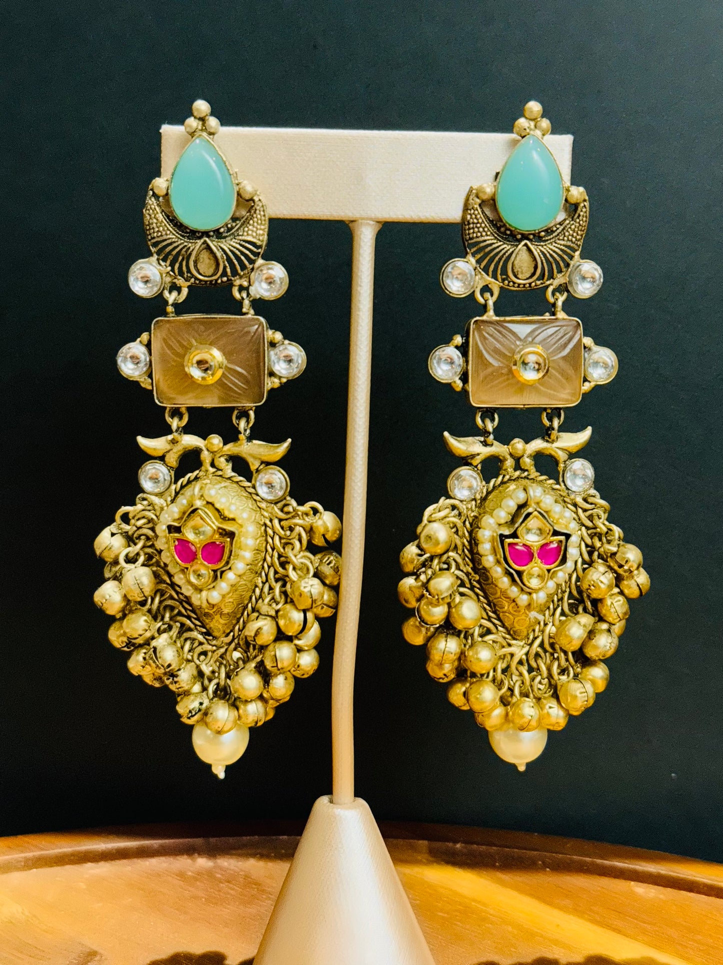 Beautiful antique style light weight long earrings